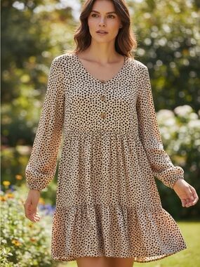 Hayden The Kacey Tiered Button Mini Dress Size Medium